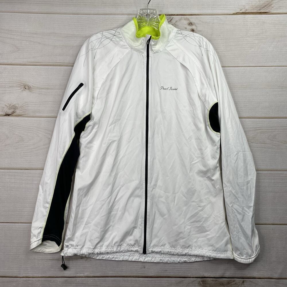 Pearl Izumi Jacket Womens XL White Elite Lightweight Full Zip Cycling Vented
